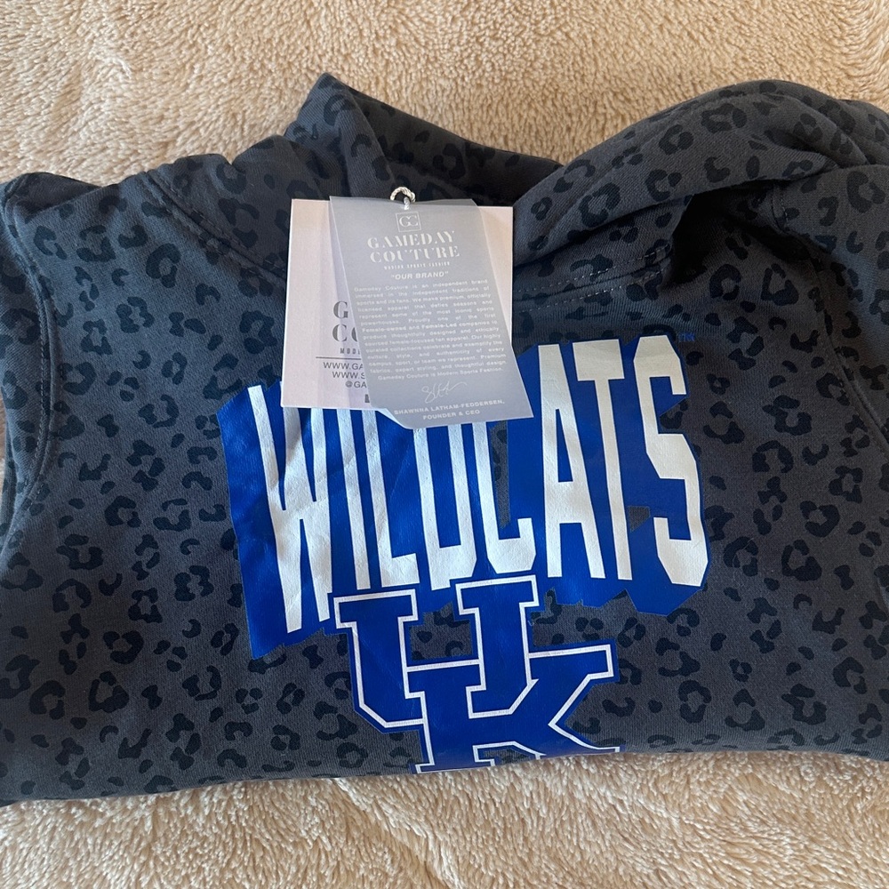UK Wildcats Hoodie with Black Leopard Print